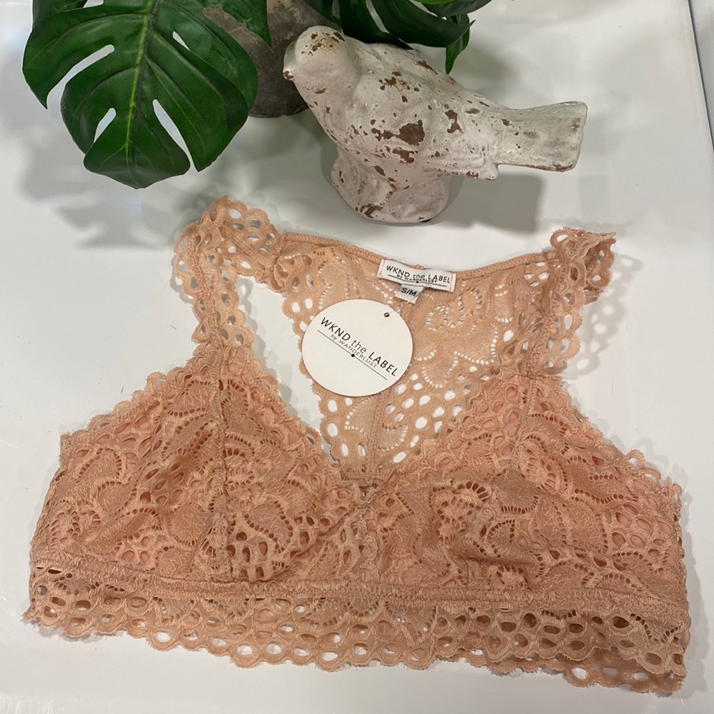 WKND the Label by Wanderlust Lace Racerback Bralette NWT